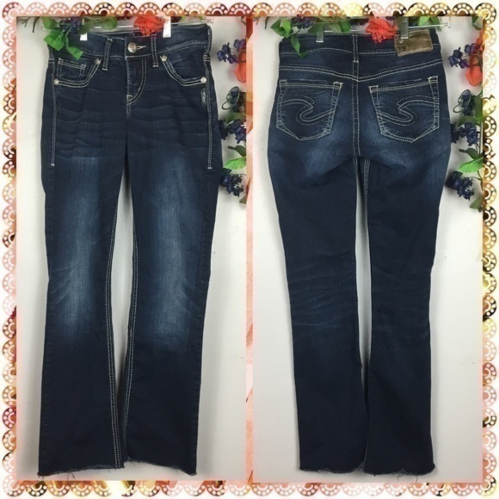 SILVER SUKI Rough Raw Hem Denim Jeans Size 25 or 2 x 29